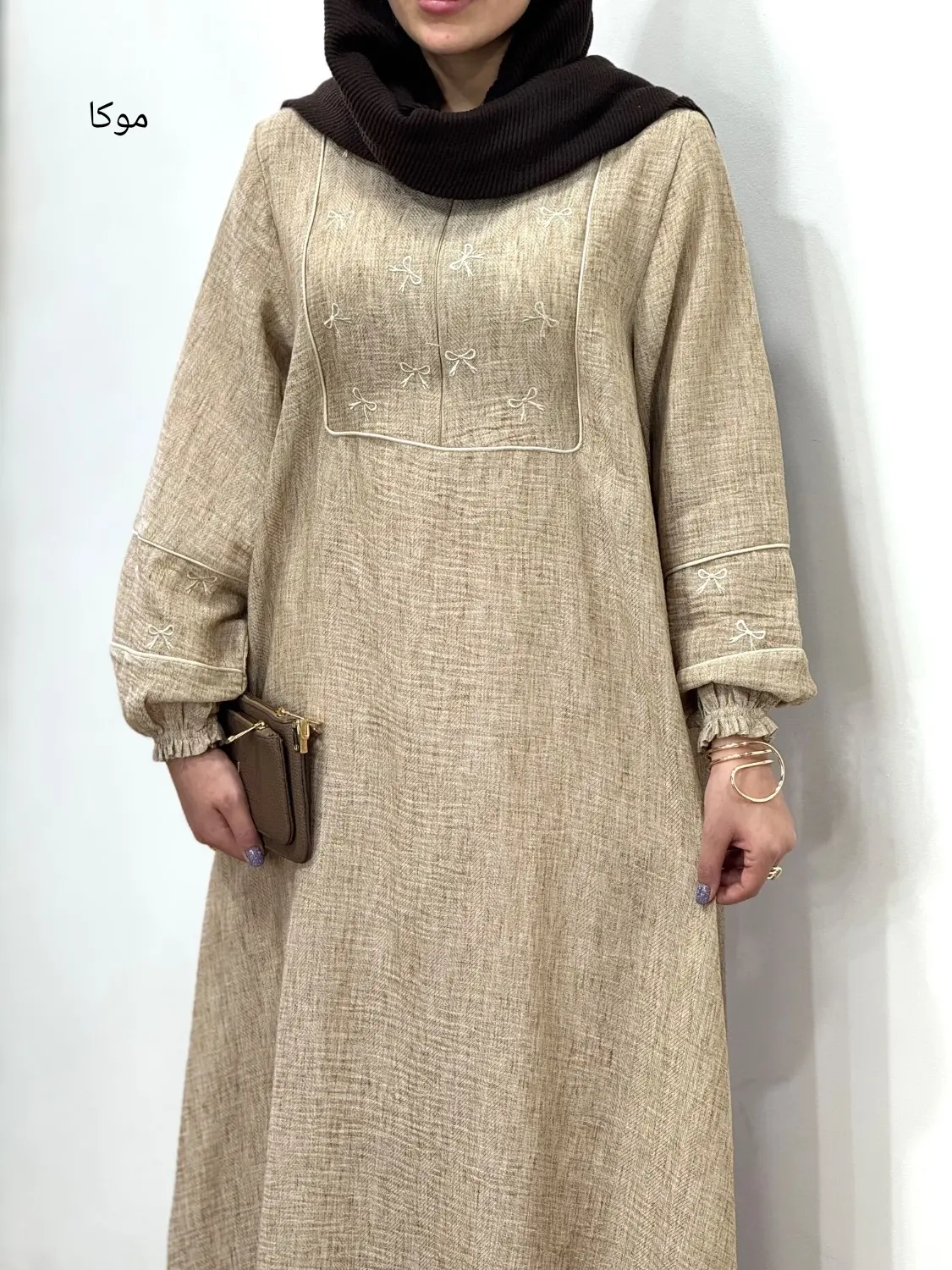 پیراهن مانتویی سوپرکلوش گلدوزی کد 5973